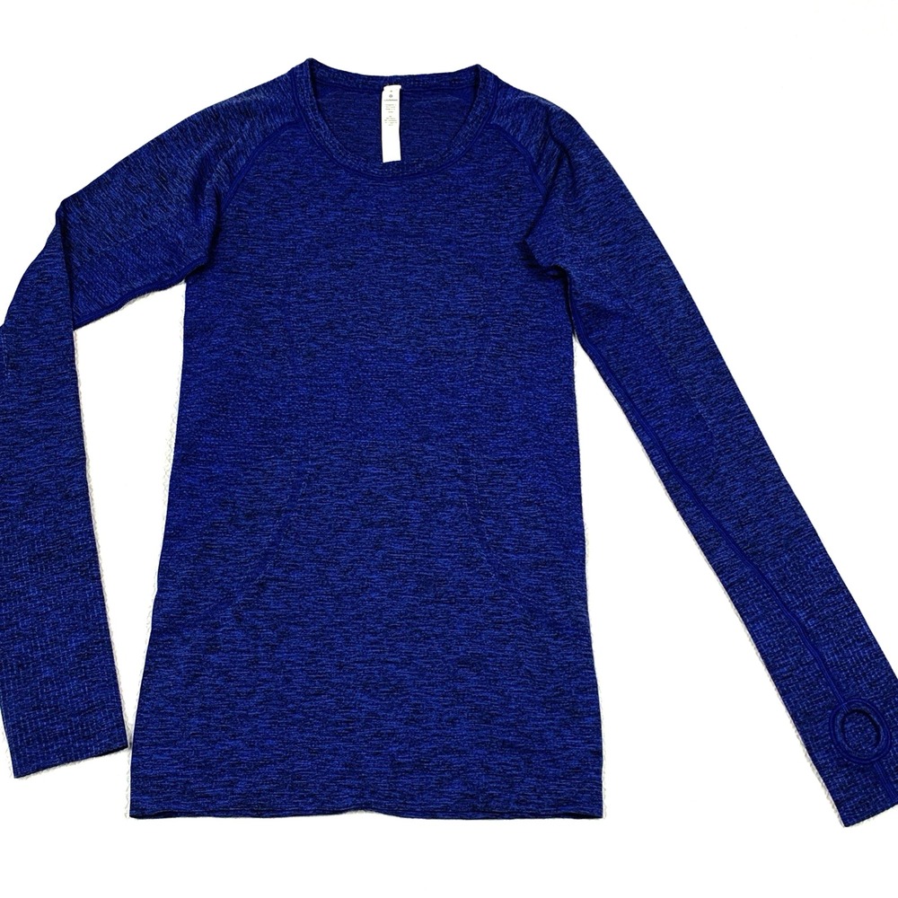 lululemon Metal Vent Tech Long Sleeve Shirt Womens 4 Blue Sportswear Run